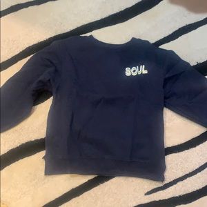 soul cycle navy crew neck sweatshirt